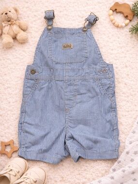 Wrangler Baby Overalls 12M Striped Shortalls 100% Cotton Casual Western Summer